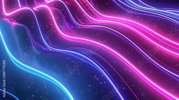 Obraz Vibrant Big Neon Wave Background
