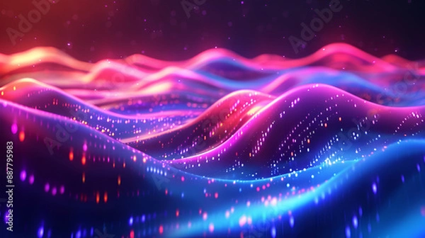 Obraz Vibrant Big Neon Wave Background
