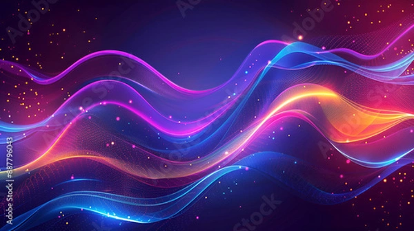 Obraz Vibrant Big Neon Wave Background