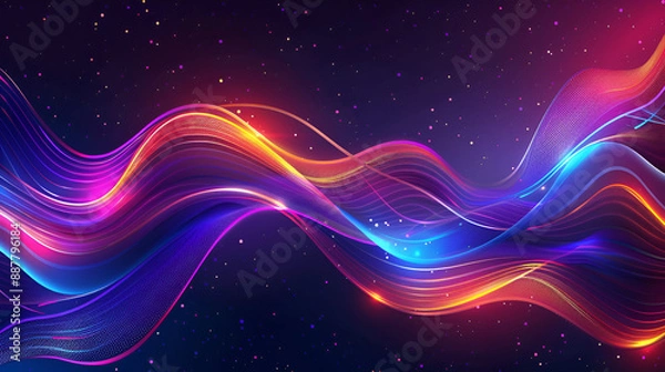 Obraz Vibrant Big Neon Wave Background