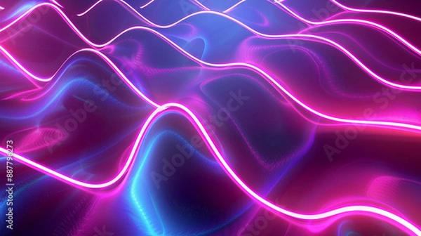 Obraz Vibrant Big Neon Wave Background