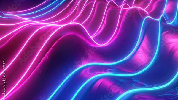 Obraz Vibrant Big Neon Wave Background