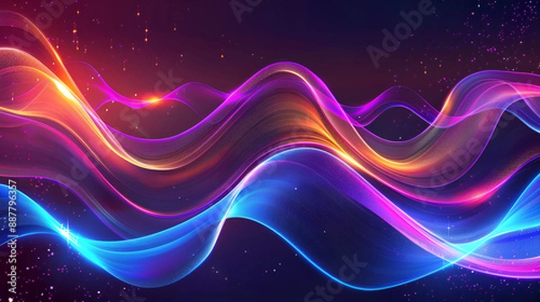 Obraz Vibrant Big Neon Wave Background