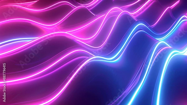 Obraz Vibrant Big Neon Wave Background
