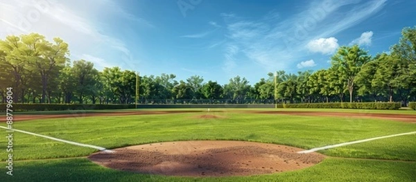 Obraz Park with a baseball field perfect for games and events with a vast open area ideal for recreation and sports featuring a copy space image