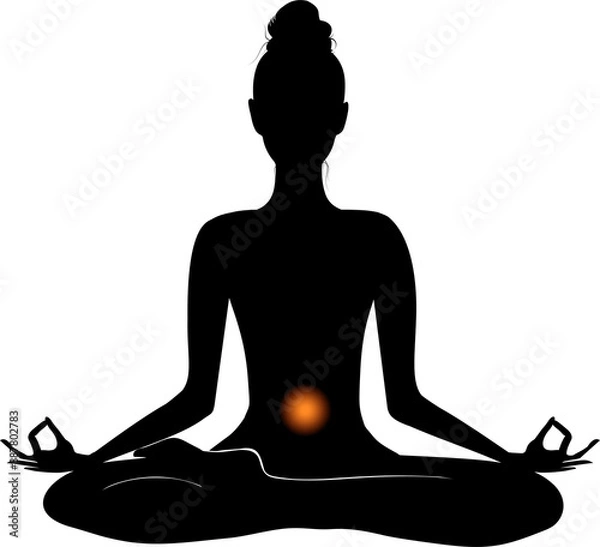 Fototapeta Meditation aura and sacral chakra vector