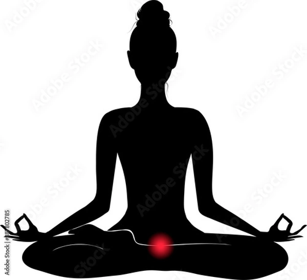 Fototapeta Meditation aura and root chakra vector