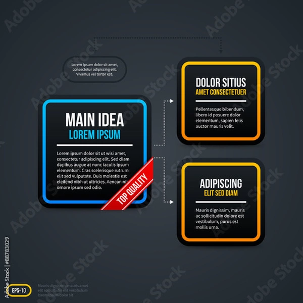 Obraz Organization chart with square elements. EPS10.