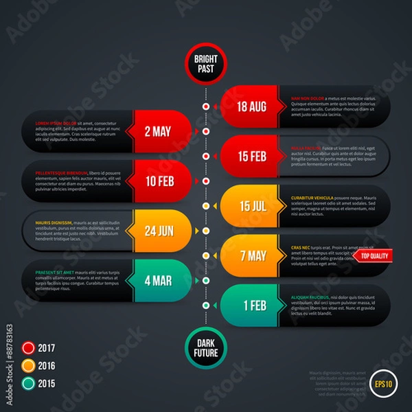 Fototapeta Timeline template on gray background.