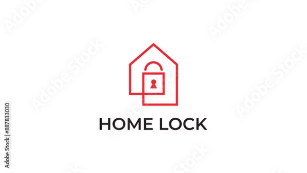 Obraz lock house security logo design