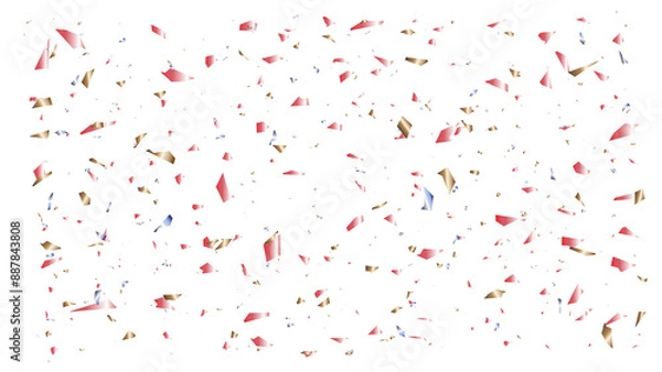 Fototapeta The shining gold dust, confetti with reflections.Festive background with gold glitter and confetti for celebration.Shining gold dust  texture on a transparent background. Abstract gold particles.