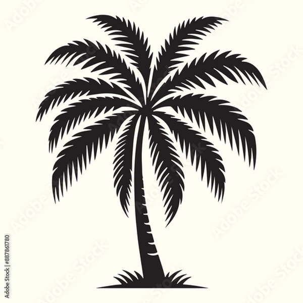 Obraz Editable Coconut Tree Silhouette Vector Illustration Design
