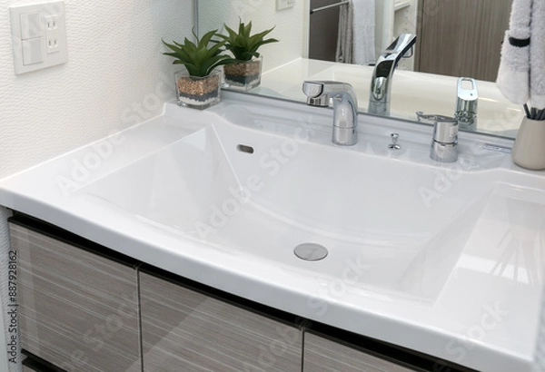 Obraz 日本の一般的な住宅の洗面室