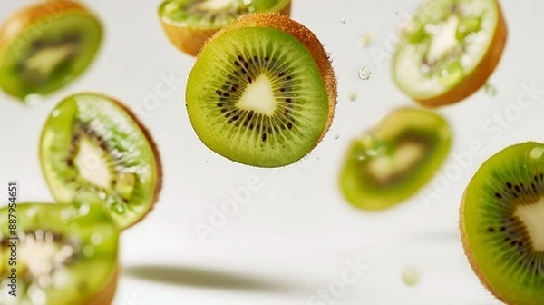 Obraz White Pump Bottle with Apples on a Beige Background