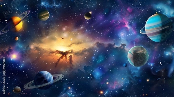 Fototapeta Cosmic Nebula - A Celestial Tapestry