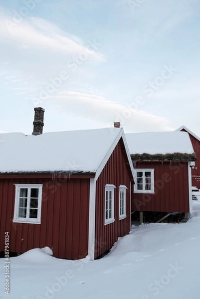 Obraz Red Cabins close-up 