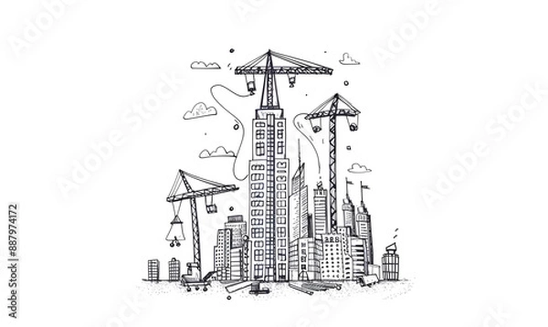 Fototapeta engineering and construction concept.