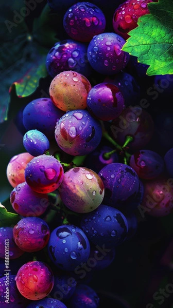 Fototapeta ripe grapes. grapes are hanging on a branch. Grape festival.