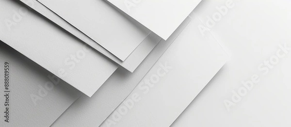 Fototapeta Top view grey background with copy space image for brochure mockup with blank paper sheets