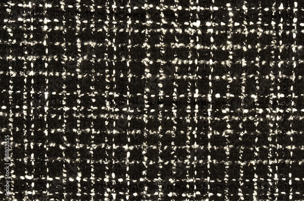 Obraz Black and white wool twill pattern. Woven design as background.