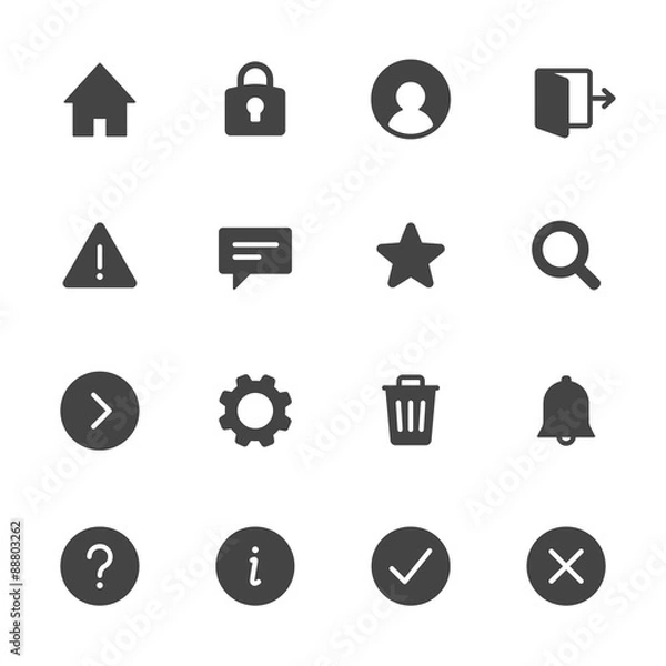 Fototapeta Basic Interface Icons