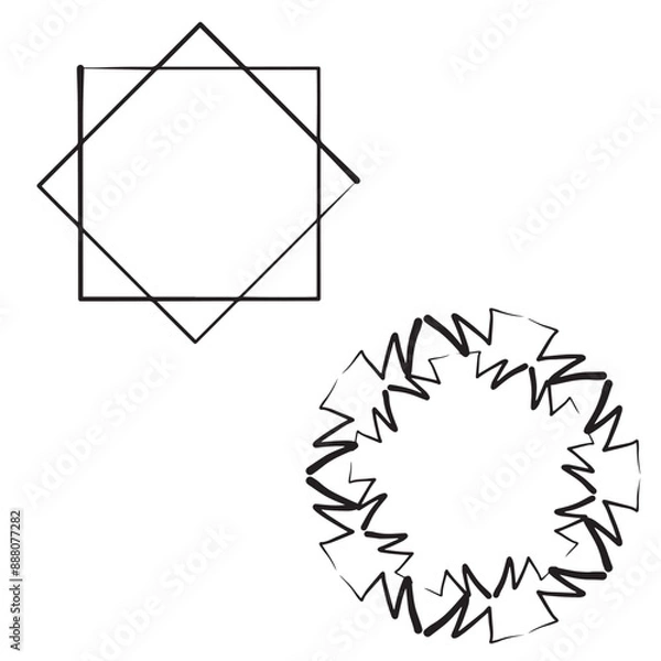Fototapeta Black and white circle pattern icon