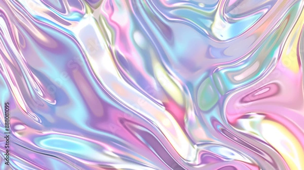 Fototapeta abstract iridescent wave shape background.	
