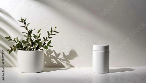 Obraz A clean ceramic mug with black coffee sits on a table, ready for a morning breakfast drink