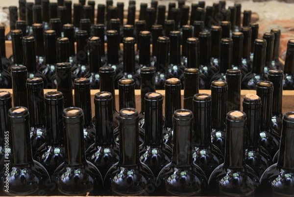 Fototapeta 
Wine bottles aging in a Georgian cellar