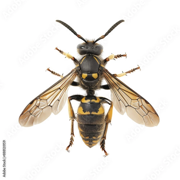 Fototapeta Photo of a Wasp Isolated on White Background on isolated background
