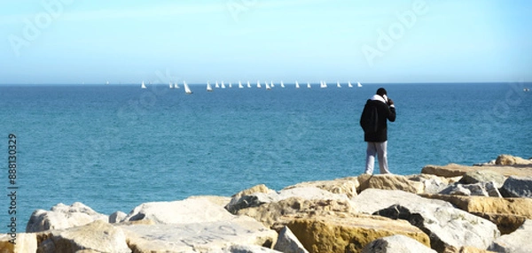 Obraz man on the beach