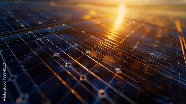 Obraz Solar Panel at Sunset