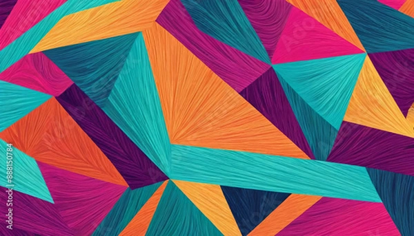 Fototapeta background Design an abstract geometric pattern with vibrant colors and intricate shapes, suitable for modern interior décor or digital backgrounds.