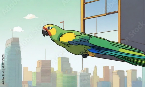 Obraz Loro volando diseño 