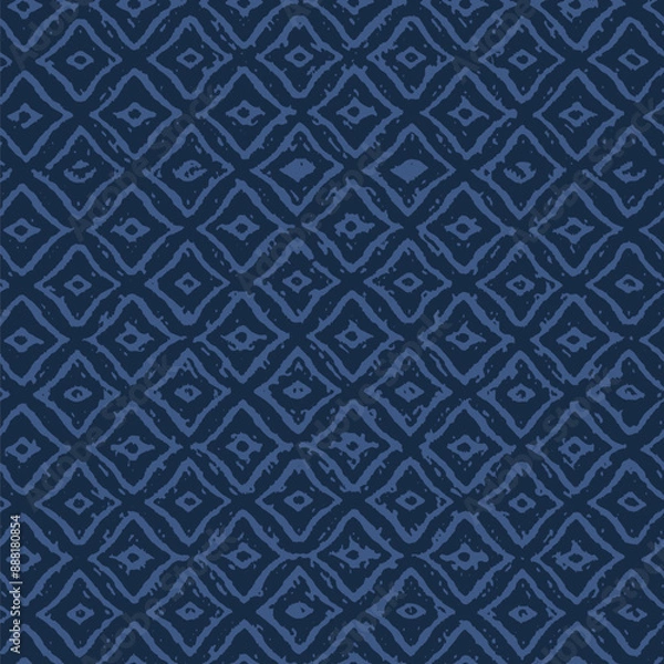 Fototapeta Hand-Drawn pop culture artistic  Geometric Stripes Vector Seamless Pattern. Modern Retro Palyful Print. Organic Square Shapes