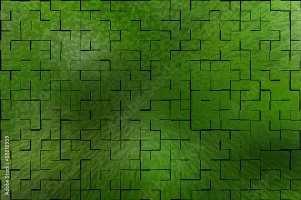 Obraz Abstract green light background with 3D extrude effect. 