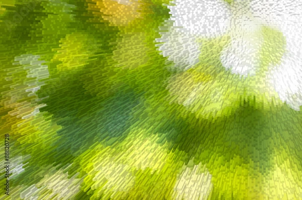 Fototapeta Abstract green light background with 3D extrude effect. 