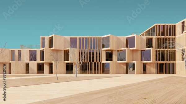 Obraz Nowoczesny model drewna 3D