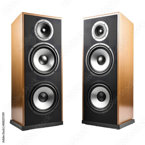 Fototapeta tower speakers isolated on transparent background