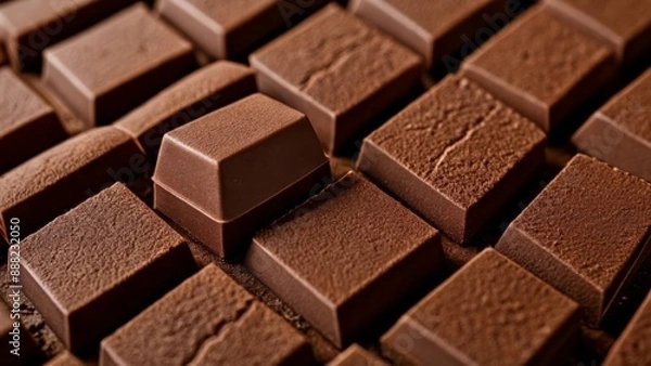 Fototapeta  Chocolate delight  A closeup of delectable chocolate squares