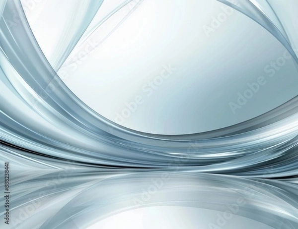 Fototapeta An abstract digital artwork showcasing silver and blue curves that create a flowing, modern, and elegant composition, symbolizing movement, fluidity, and artistic creativity in a contemporary style.