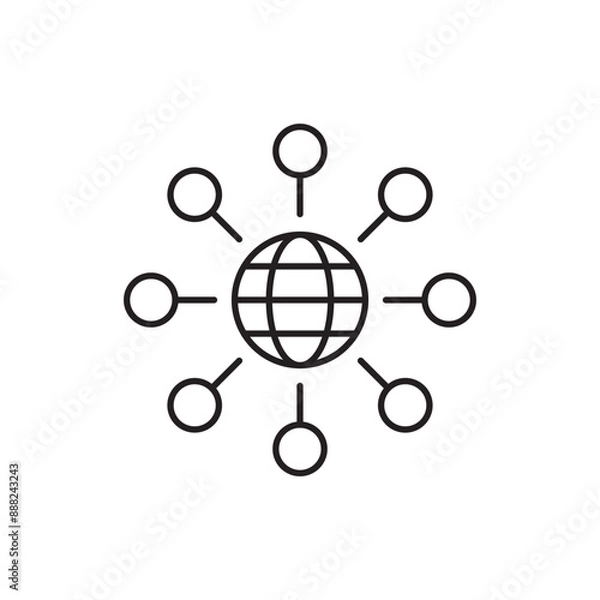 Fototapeta Centralized Data Management System icon design, isolated on white background, vector illustration