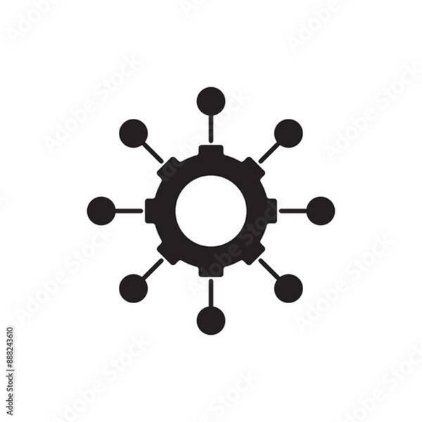 Fototapeta Centralized Data Management System icon design, isolated on white background, vector illustration