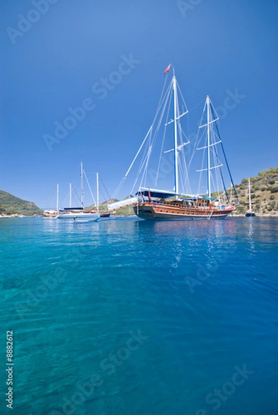 Obraz "Gulet" boat anchored on the Turkish Mediterranean.