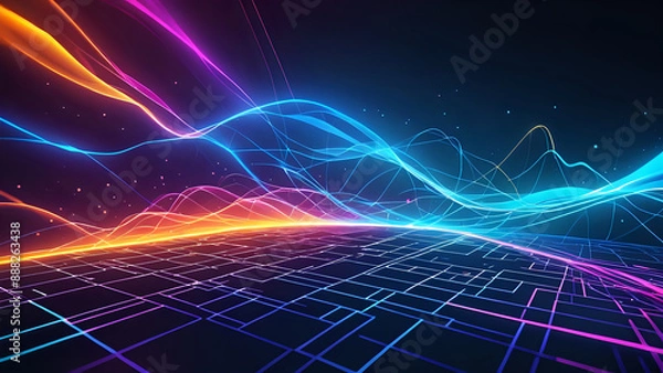 Fototapeta Abstraktion High-Computer-Technologie 16x9. Hintergrund für das Design 4.