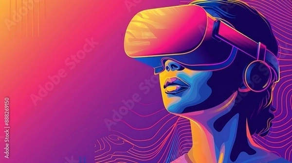 Fototapeta The Future in Virtual Reality: Interaction with Technology