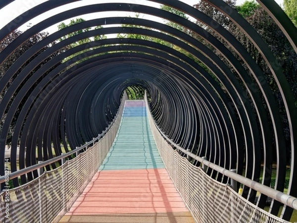 Fototapeta Slinky springs to fame bridge, also Rehberger Bridge