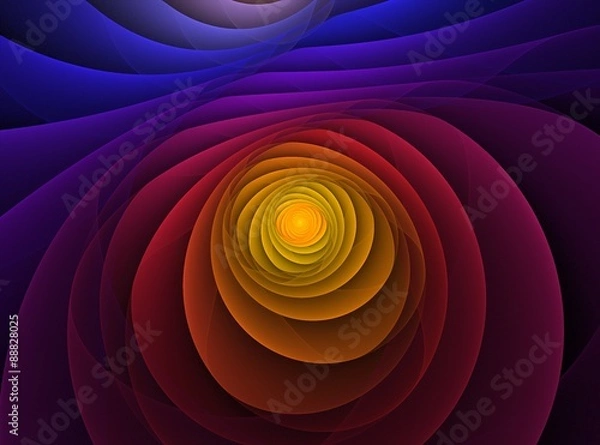 Fototapeta Colorful fractal spiral on black background