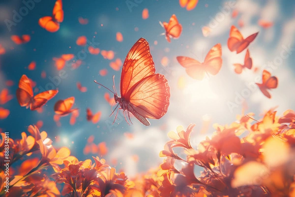 Fototapeta Butterfly in the autumn