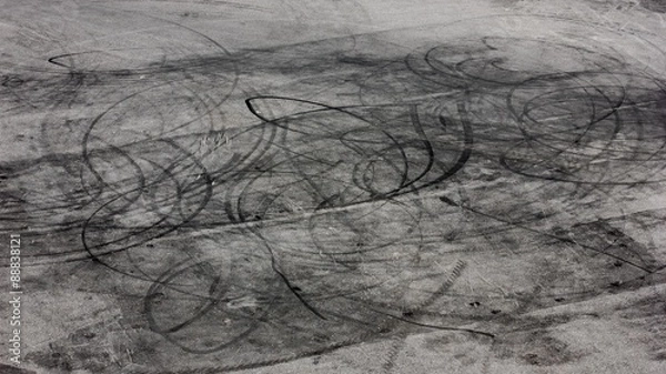 Obraz Drifting. Traces of wheels at asphalt.